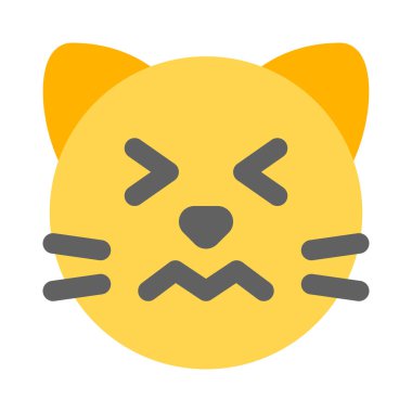 Kedi gözleri şaşkın resimsel tasvir simgesi ile kapalı