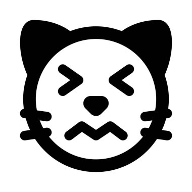 Kedi gözleri şaşkın resimsel tasvir simgesi ile kapalı