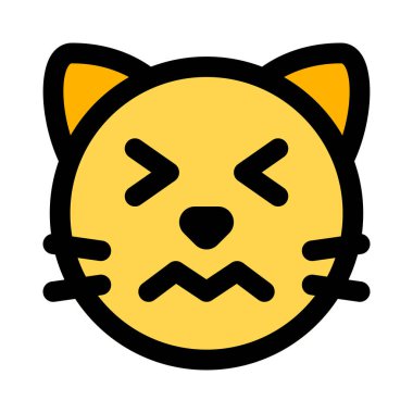 Kedi gözleri şaşkın resimsel tasvir simgesi ile kapalı