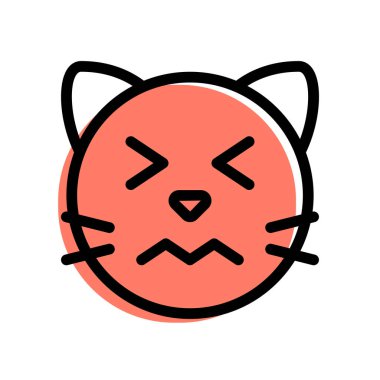 Kedi gözleri şaşkın resimsel tasvir simgesi ile kapalı