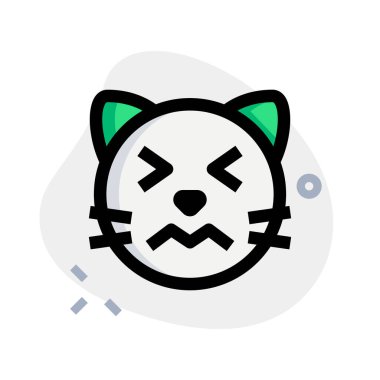 Kedi gözleri şaşkın resimsel tasvir simgesi ile kapalı