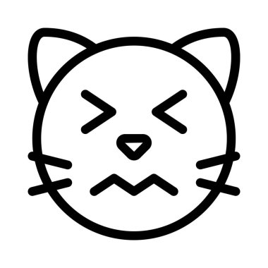 Kedi gözleri şaşkın resimsel tasvir simgesi ile kapalı