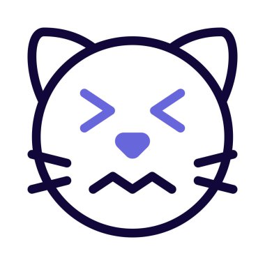 Kedi gözleri şaşkın resimsel tasvir simgesi ile kapalı