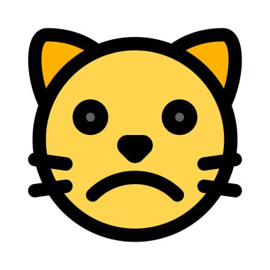 Üzgün, kederli kedi suratlı, resimli sohbet simgesi