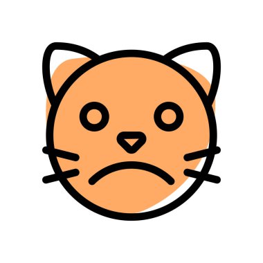 Üzgün, kederli kedi suratlı, resimli sohbet simgesi