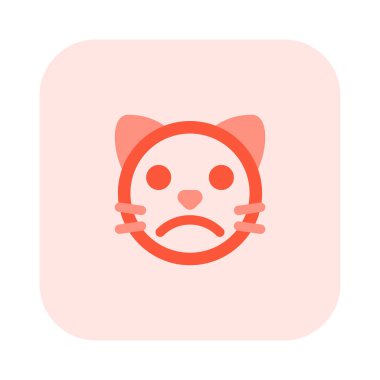 Üzgün, kederli kedi suratlı, resimli sohbet simgesi