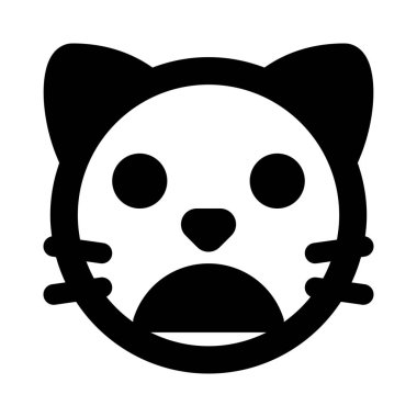 Ağzı açık kedi emojisi somurtkan resim sunumu