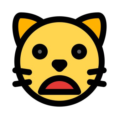Ağzı açık kedi emojisi somurtkan resim sunumu