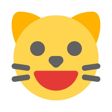 Ağzı açık sırıtan kedi yüz ifadesi.