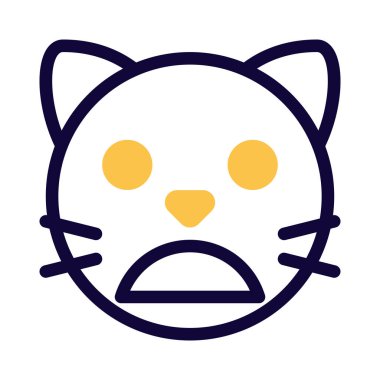 Ağzı açık kedi emojisi somurtkan resim sunumu