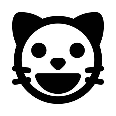 Ağzı açık sırıtan kedi yüz ifadesi.