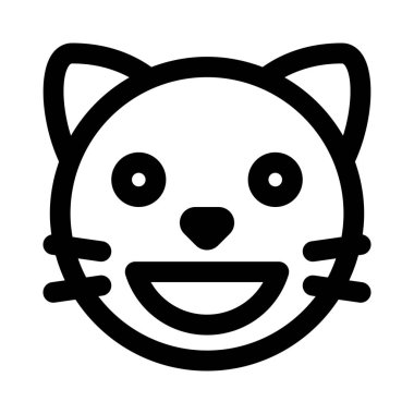 Ağzı açık sırıtan kedi yüz ifadesi.