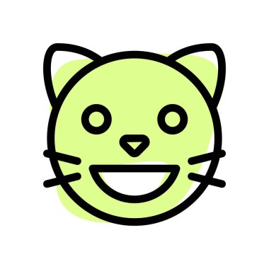 Ağzı açık sırıtan kedi yüz ifadesi.