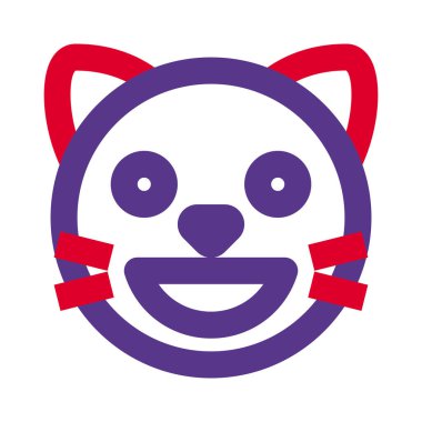 Ağzı açık sırıtan kedi yüz ifadesi.