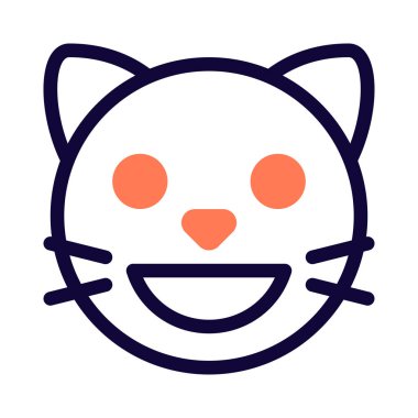 Ağzı açık sırıtan kedi yüz ifadesi.