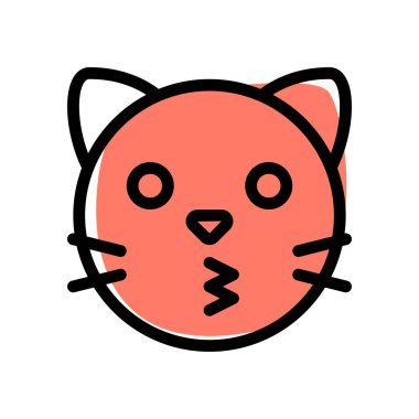 Kedi suratlı emoji öpüşme yüz ifadesi.