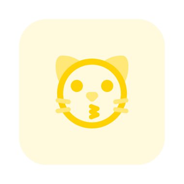Kedi suratlı emoji öpüşme yüz ifadesi.