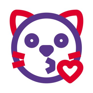 Kitty bir öpücük veriyor, aşk ifadesi.