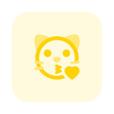 Kitty bir öpücük veriyor, aşk ifadesi.