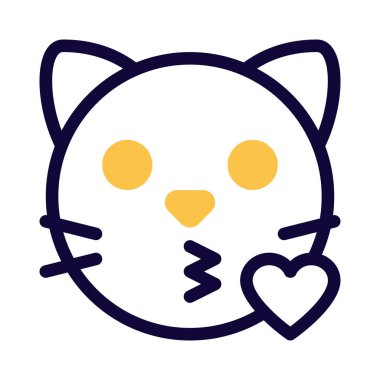 Kitty bir öpücük veriyor, aşk ifadesi.