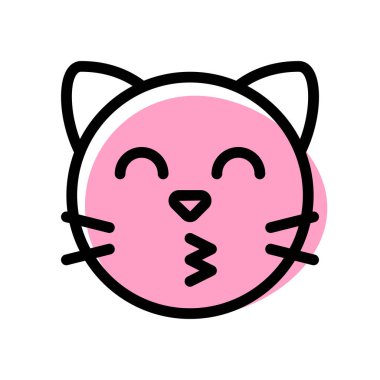İnternette paylaşılan kedi yüz ifadesi emojisini öpmek