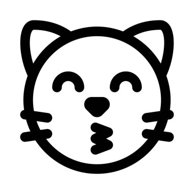 İnternette paylaşılan kedi yüz ifadesi emojisini öpmek