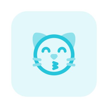 İnternette paylaşılan kedi yüz ifadesi emojisini öpmek