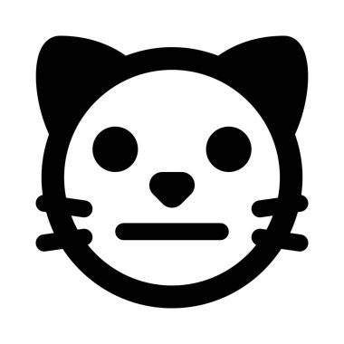 Tarafsız kedi suratı, düz ağızlı ifade.