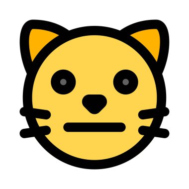 Tarafsız kedi suratı, düz ağızlı ifade.