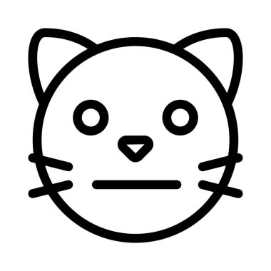 Tarafsız kedi suratı, düz ağızlı ifade.