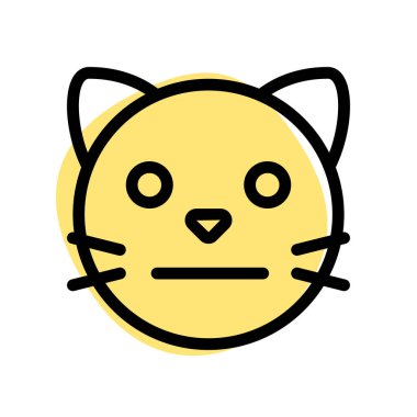 Tarafsız kedi suratı, düz ağızlı ifade.