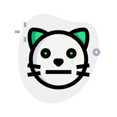 Tarafsız kedi suratı, düz ağızlı ifade.