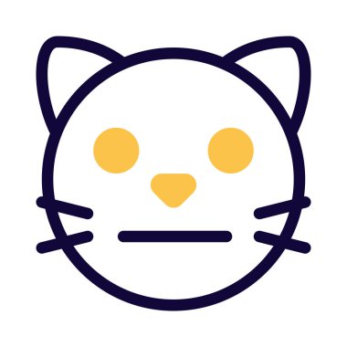 Tarafsız kedi suratı, düz ağızlı ifade.