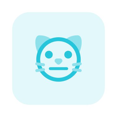 Tarafsız kedi suratı, düz ağızlı ifade.