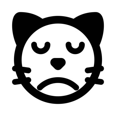 Sohbet için üzgün surat resmi kedi emojisi