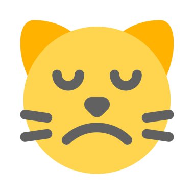 Sohbet için üzgün surat resmi kedi emojisi