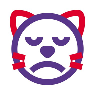 Sohbet için üzgün surat resmi kedi emojisi