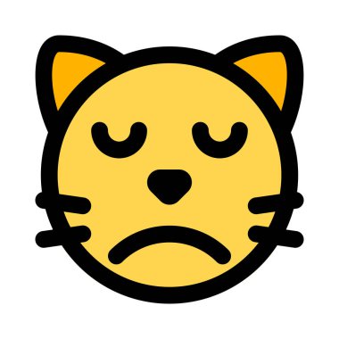 Sohbet için üzgün surat resmi kedi emojisi
