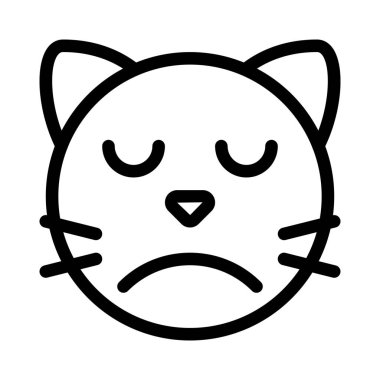 Sohbet için üzgün surat resmi kedi emojisi