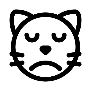 Sohbet için üzgün surat resmi kedi emojisi