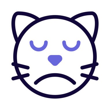 Sohbet için üzgün surat resmi kedi emojisi