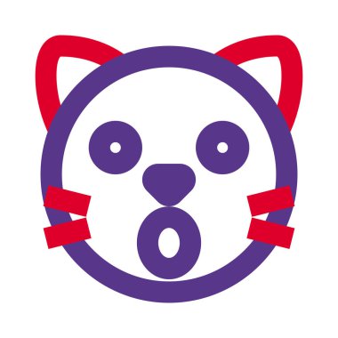 Ağzı açık kedi yüz ifadesi.