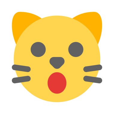 Ağzı açık kedi yüz ifadesi.