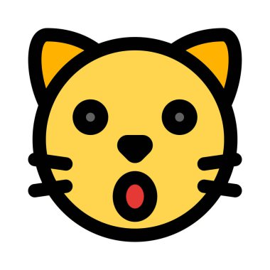 Ağzı açık kedi yüz ifadesi.