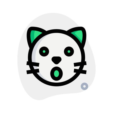 Ağzı açık kedi yüz ifadesi.