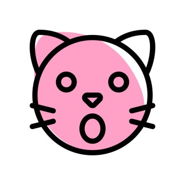 Ağzı açık kedi yüz ifadesi.