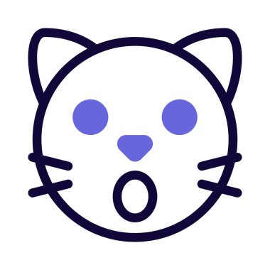 Ağzı açık kedi yüz ifadesi.