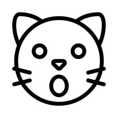 Ağzı açık kedi yüz ifadesi.