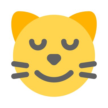 Gözleri kapalı gülümseyen kedi suratı.