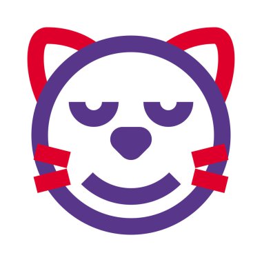 Gözleri kapalı gülümseyen kedi suratı.